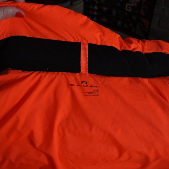 Neon Bright ORANGE RLX Ralph Lauren Down Puffer Ski Snowboard JACKET Coat XL - Picture 8 of 8
